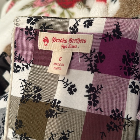 Brooks Brothers Red Fleece Plaid Floral Dress - Picture 4 of 4